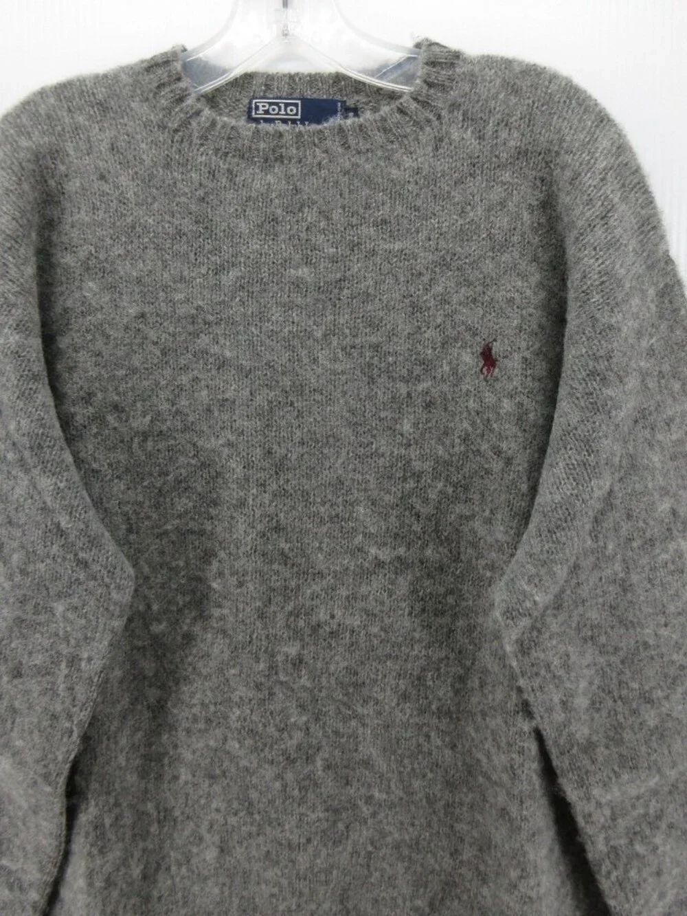 VGT Polo Ralph Lauren Sweater 44 Wool Fuzzy Knit Pullover Pony Large